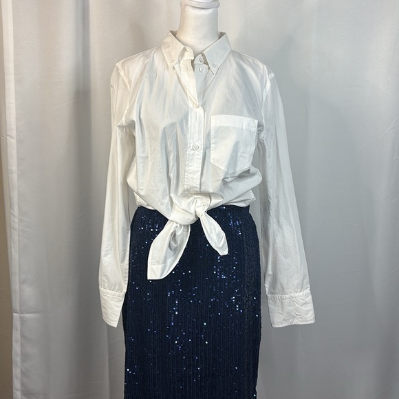 Vince Camuto Navy Sequined Midi Pencil Skirt- NWT- S - Picture 6 of 15